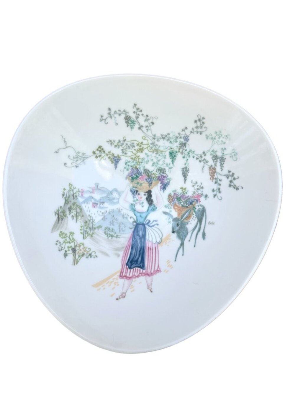 Rosenthal Selb Kunstabteilung Germany Vintage Porcelain Bowl With Hand-Painted